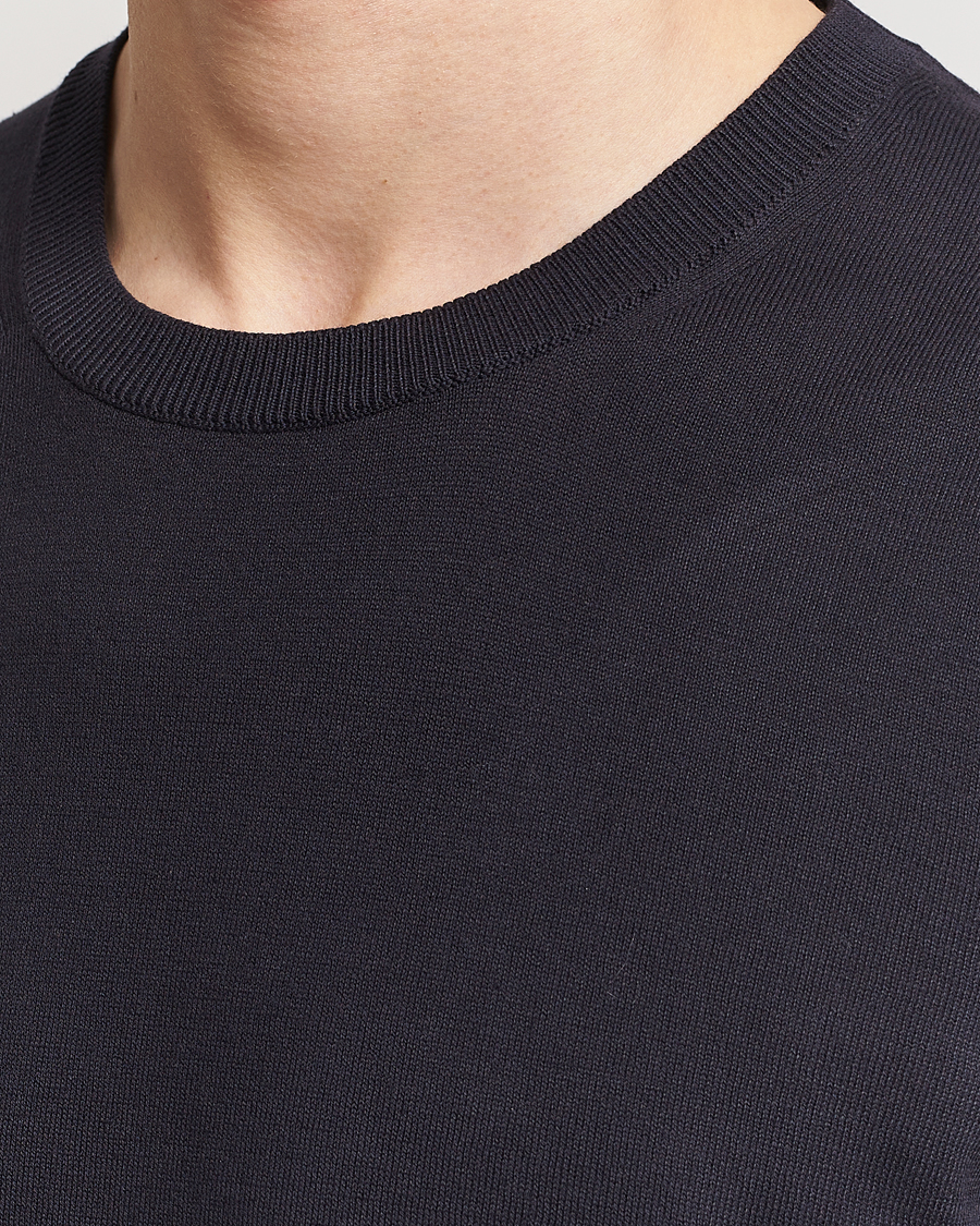 Homme | T-shirts | Oscar Jacobson | Brian Knitted Cotton T-Shirt Navy