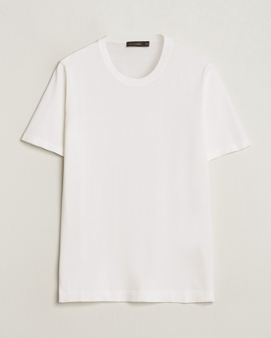 Homme | T-shirts | Oscar Jacobson | Brian Knitted Cotton T-Shirt White
