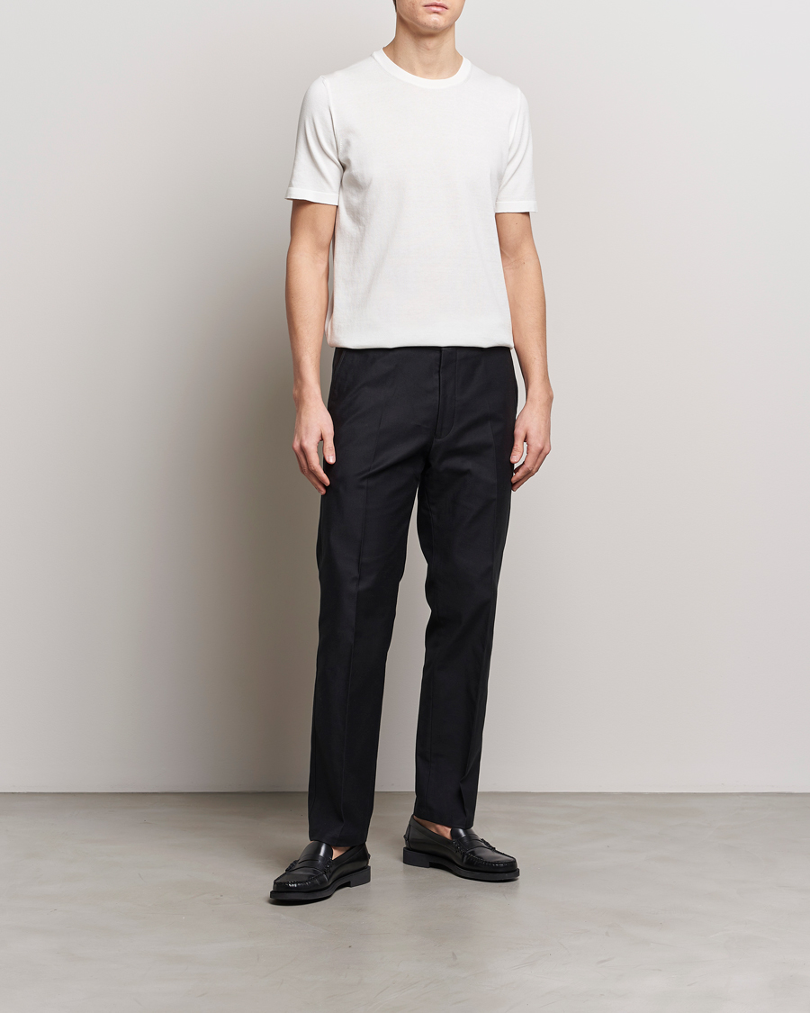 Homme | T-shirts | Oscar Jacobson | Brian Knitted Cotton T-Shirt White