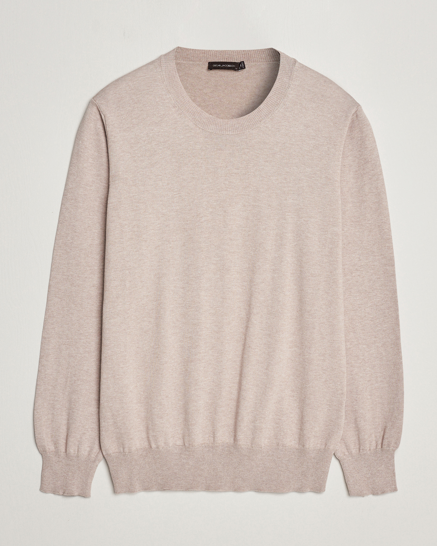 Homme | Pulls Et Tricots | Oscar Jacobson | Valdemar Cotton Crew Neck Beige