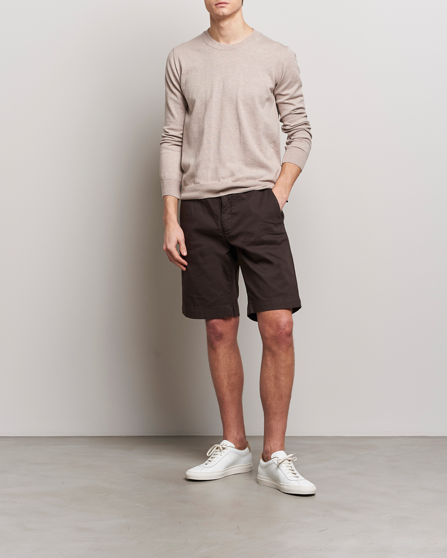 Homme | Pulls Et Tricots | Oscar Jacobson | Valdemar Cotton Crew Neck Beige