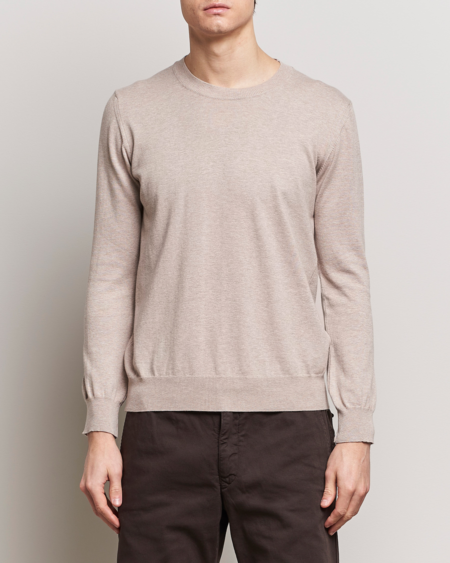 Homme | Pulls Et Tricots | Oscar Jacobson | Valdemar Cotton Crew Neck Beige