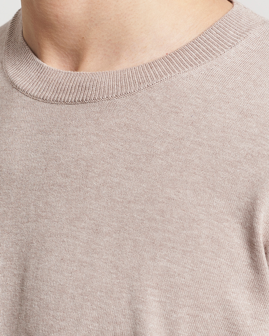 Homme | Pulls Et Tricots | Oscar Jacobson | Valdemar Cotton Crew Neck Beige