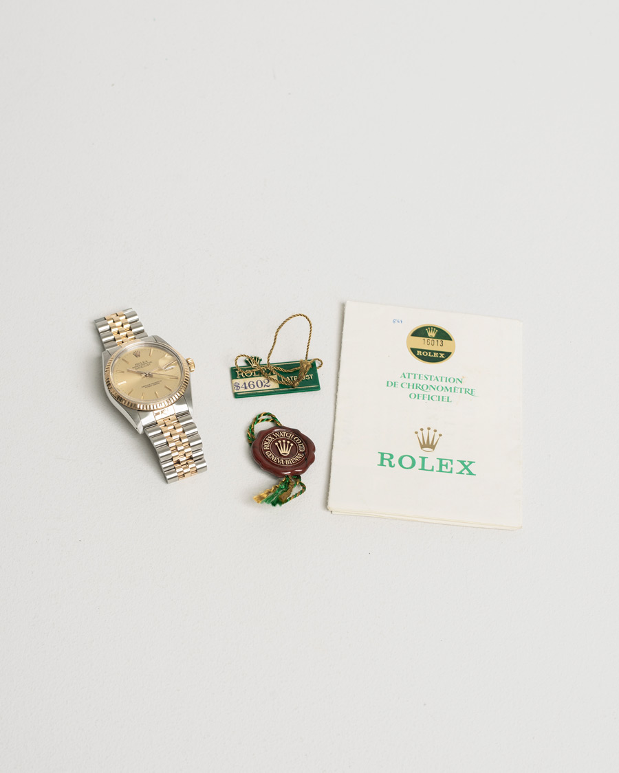 Homme | Rolex Pre-Owned Datejust 16013 Oystert Perpetual G/S Silver | Rolex Pre-Owned | Datejust 16013 Oystert Perpetual G/S Silver