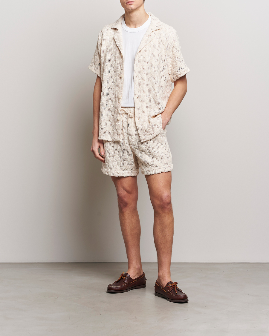 Heren | Korte broek | OAS | Atlas Cuba Crochet Shorts Off White