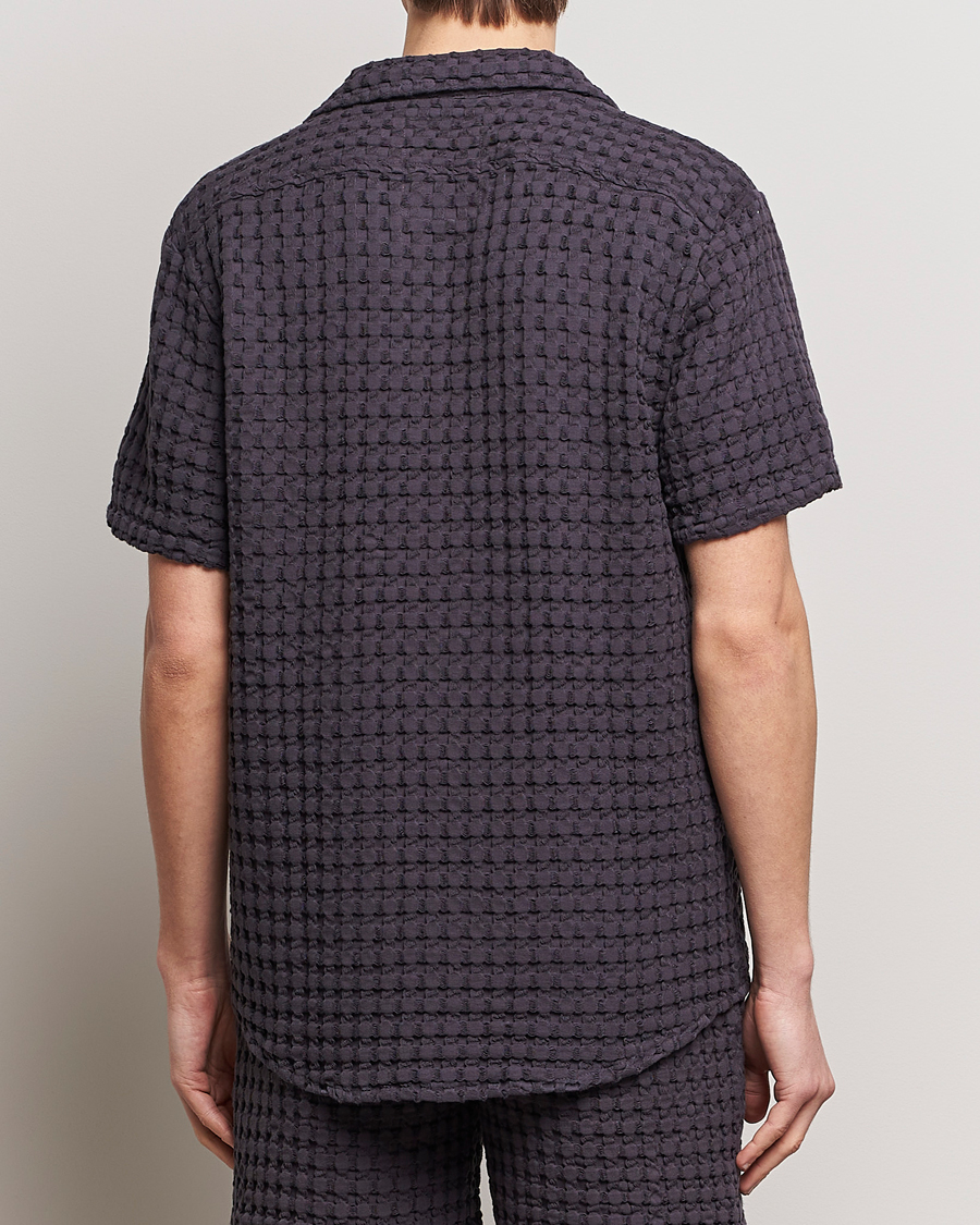 Heren | Overhemden | OAS | Cuba Waffle Shirt Nearly Black