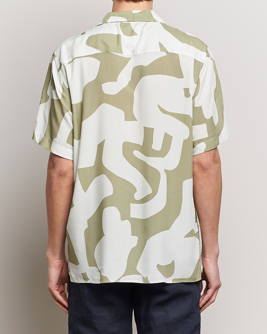 Heren | Overhemden | OAS | Viscose Resort Short Sleeve Shirt Sage Puzzlotec
