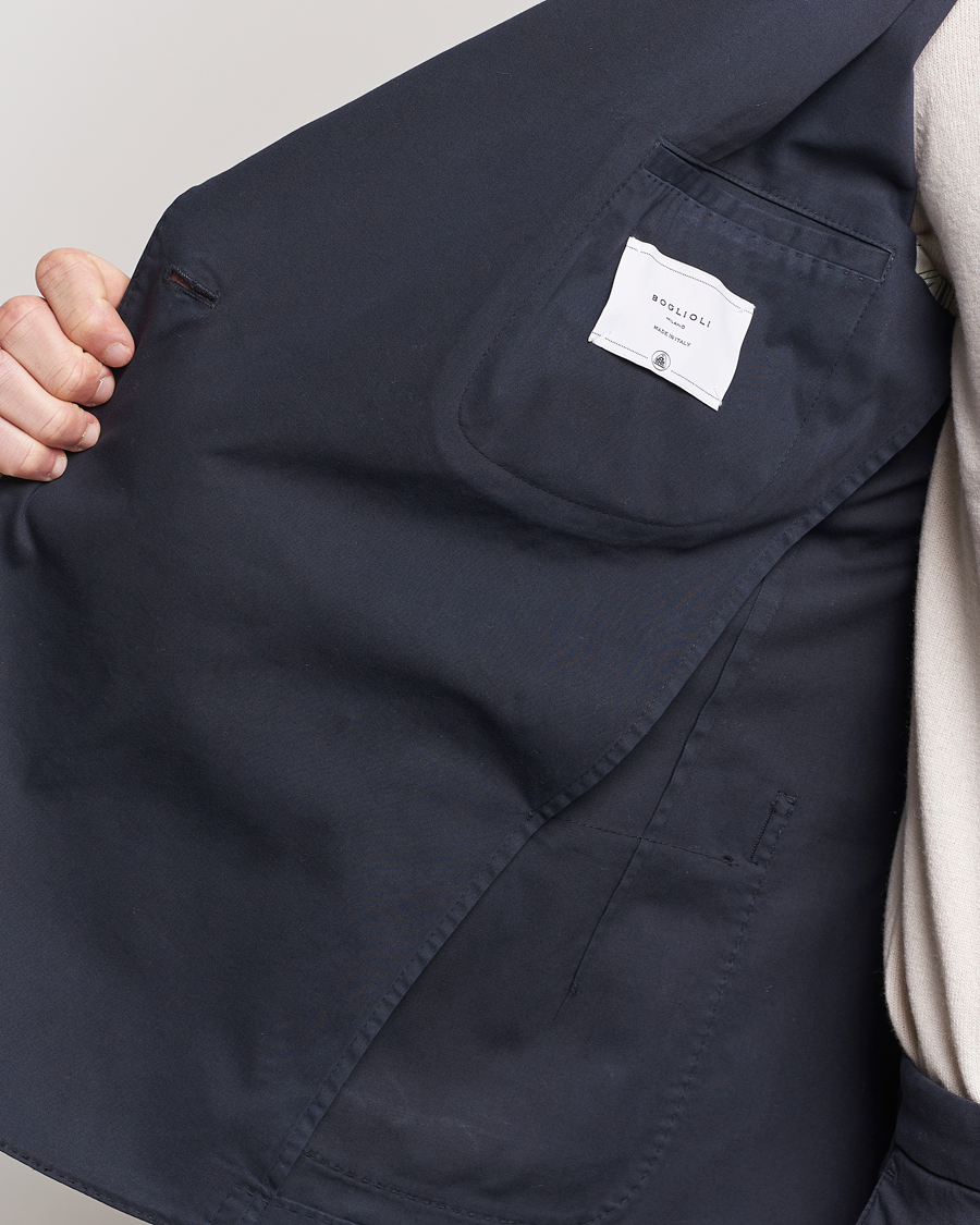 Homme | Blazers | Boglioli | K Jacket Double Breasted Cotton Blazer Navy
