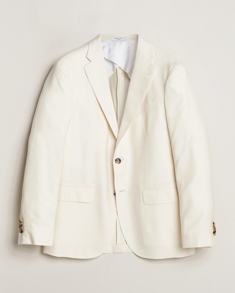 Heren | Blazers | Boglioli | Cashmere/Silk Cocktail Jacket Off White