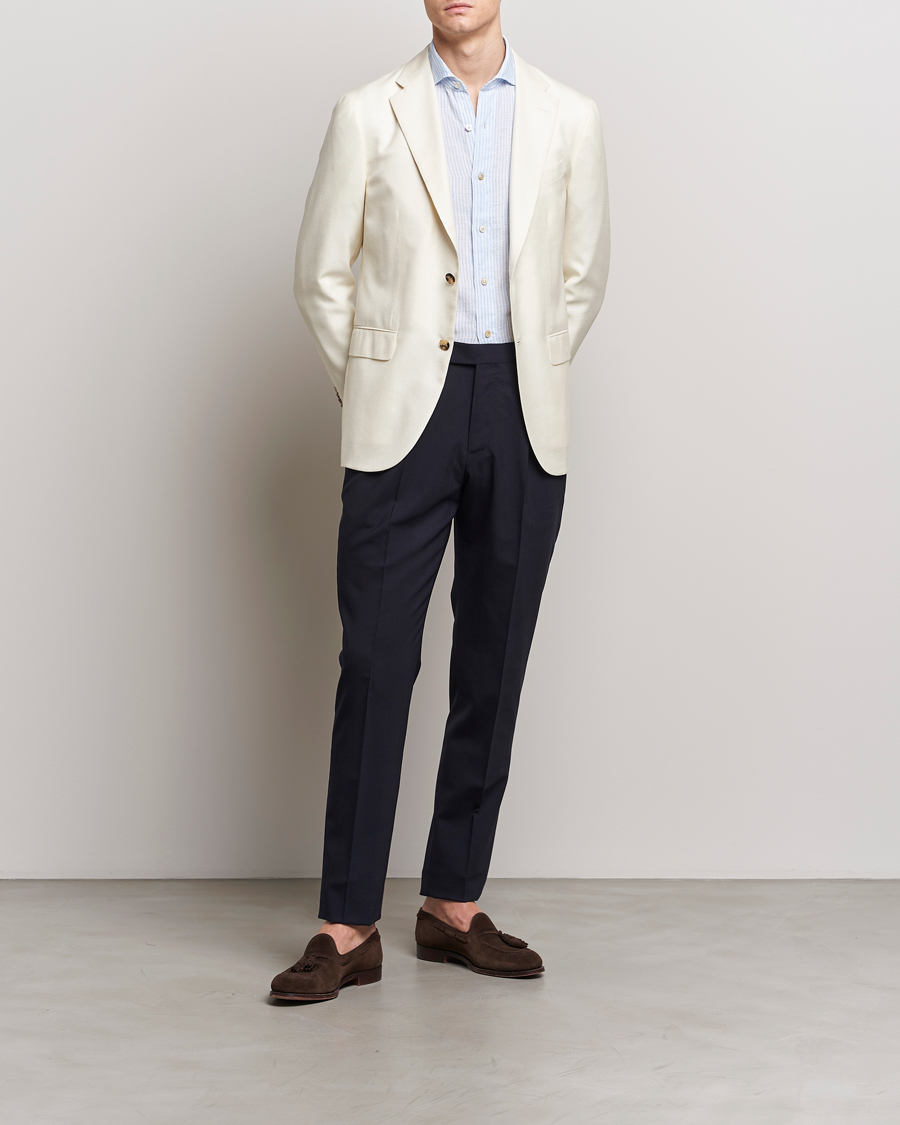 Heren | Blazers | Boglioli | Cashmere/Silk Cocktail Jacket Off White