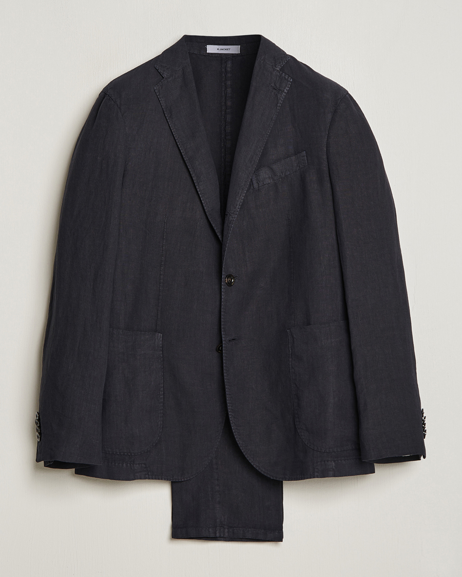 Heren | Pakken | Boglioli | K Jacket Linen Suit Navy