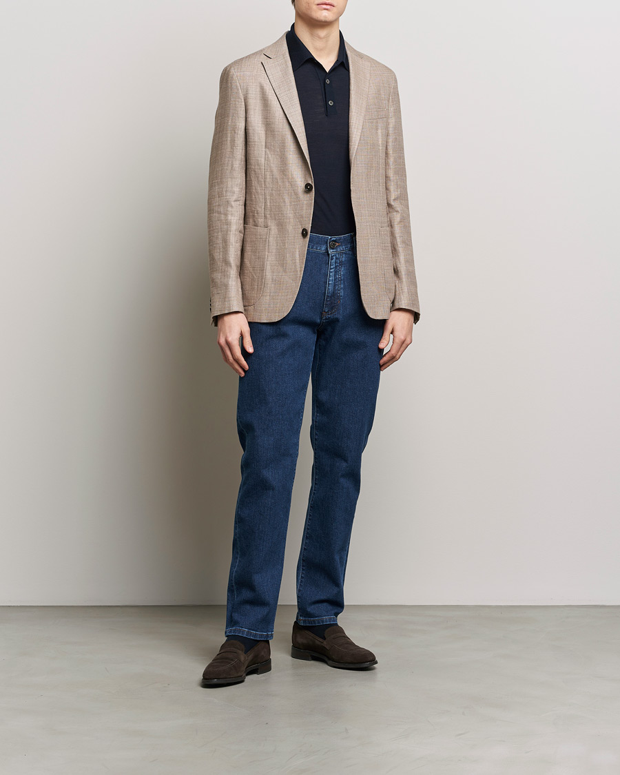 Heren | Blazers | Zegna | Unconstructed Linen Blend Blazer Brown