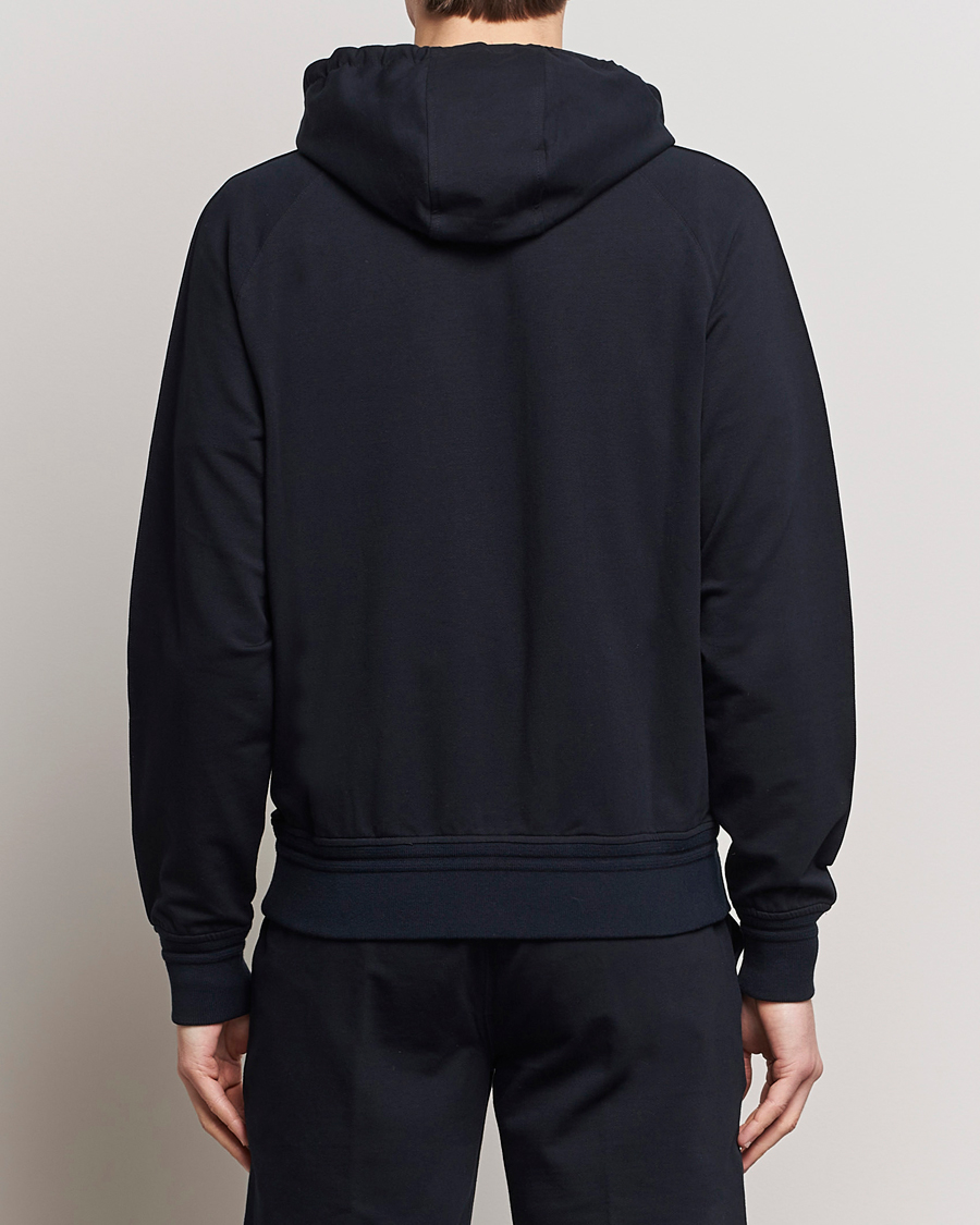 Heren | Truien | Zegna | Cotton Stretch Zip Hoodie Navy
