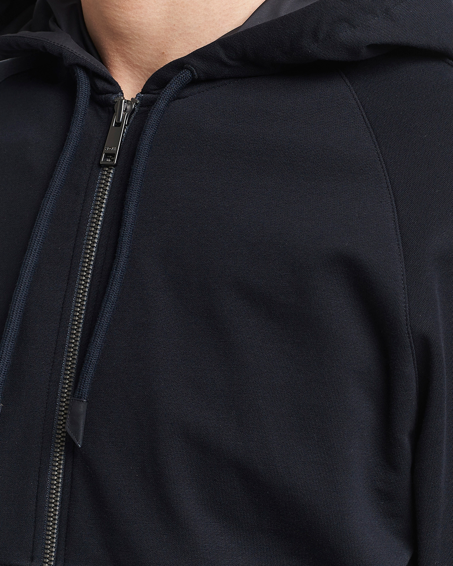 Heren | Truien | Zegna | Cotton Stretch Zip Hoodie Navy