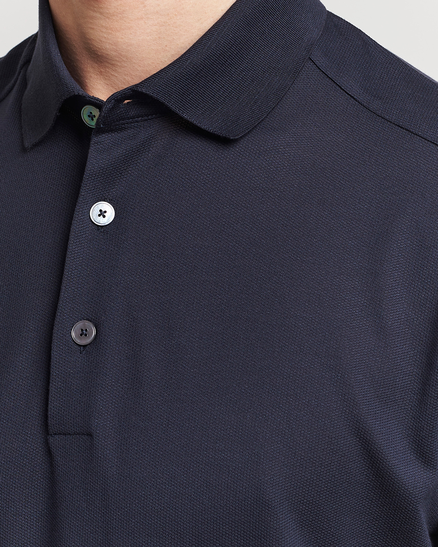 Homme | Polos | Zegna | Cotton/Silk Polo Navy
