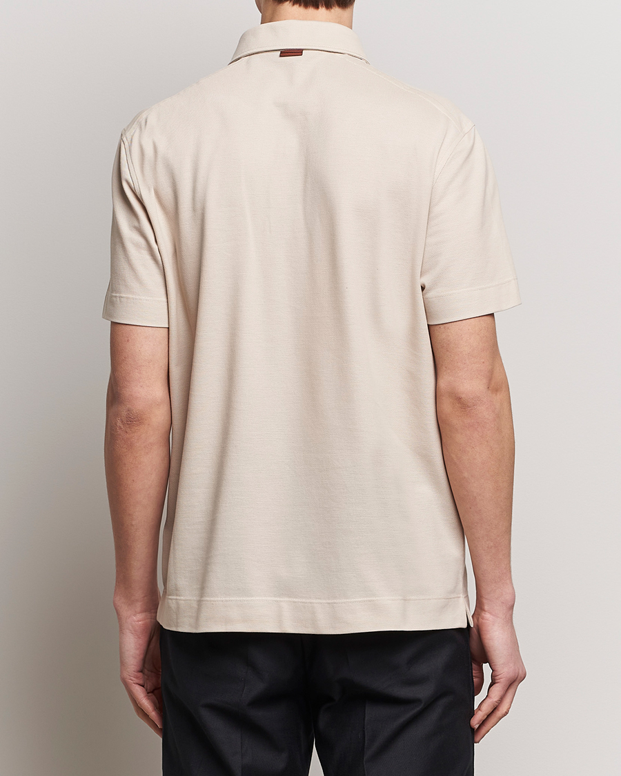 Homme | Polos | Zegna | Short Sleeve Pocket Polo Beige