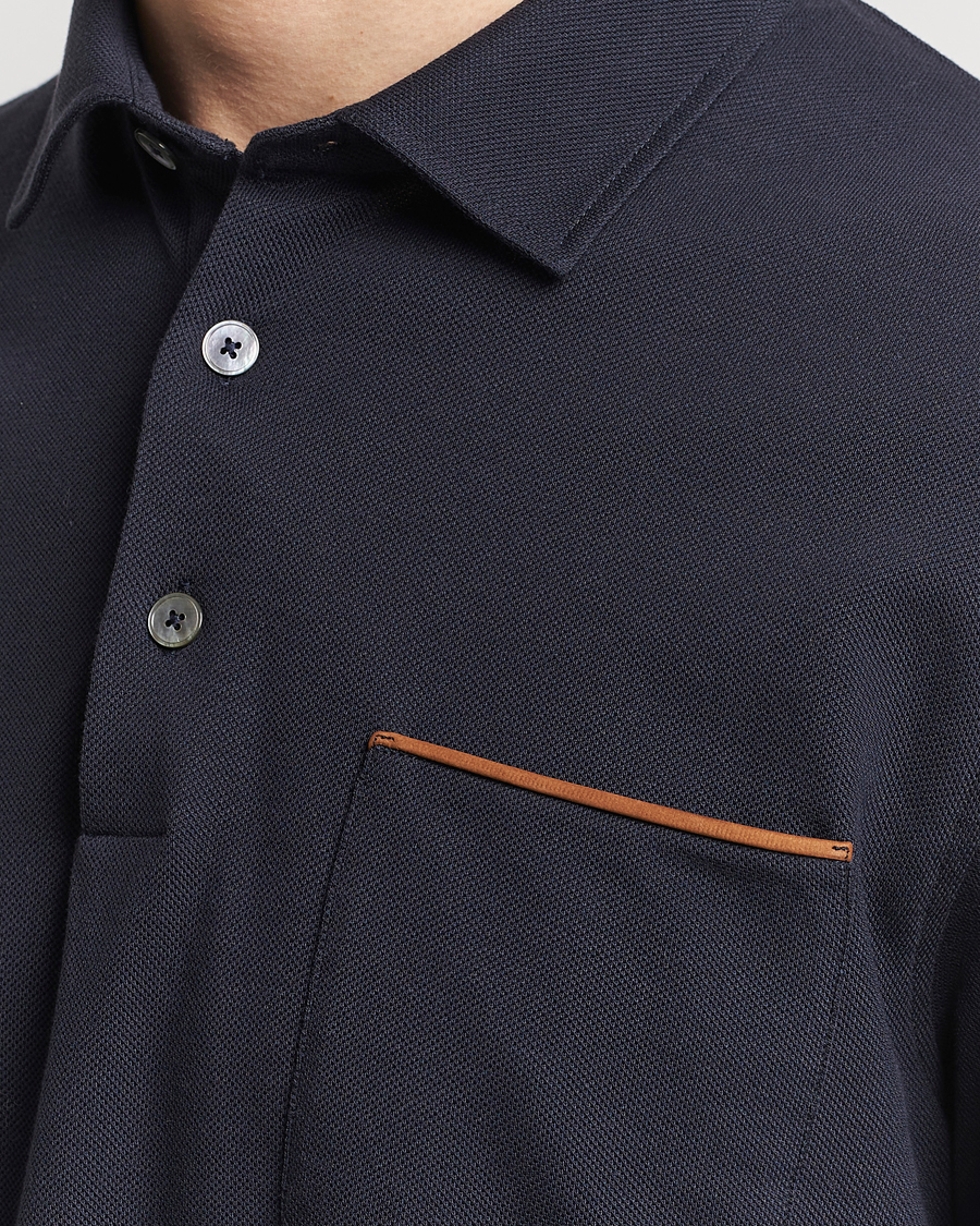 Homme | Pulls Et Tricots | Zegna | Long Sleeve Pocket Polo Navy