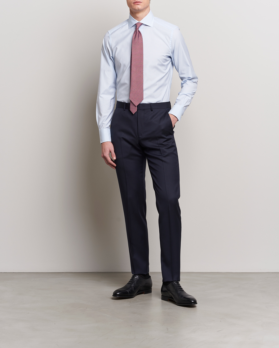 Homme | Chemises | Zegna | Slim Fit Dress Shirt Light Blue Check