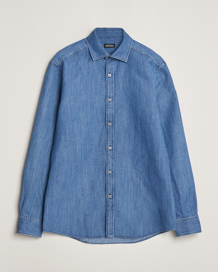 Homme | Chemises | Zegna | Slim Fit Denim Shirt Stone Wash