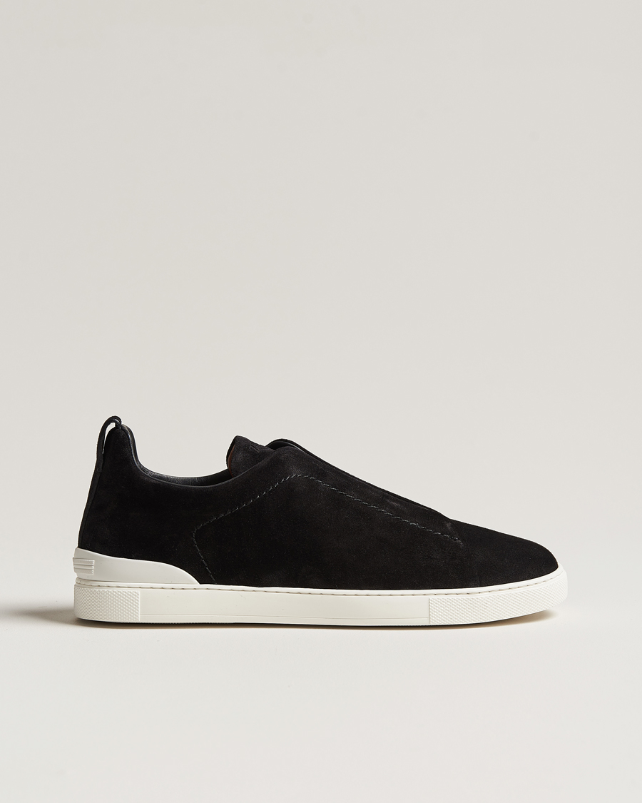 Heren | Zegna Triple Stitch Sneakers Black Suede | Zegna | Triple Stitch Sneakers Black Suede
