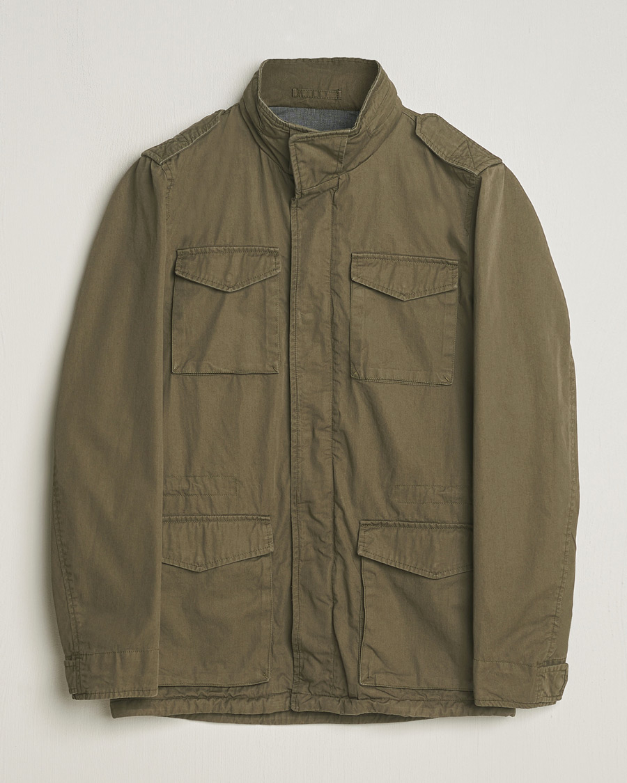 Homme | Manteaux Et Vestes | Herno | Washed Cotton Field Jacket Military