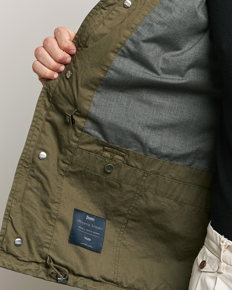 Homme | Manteaux Et Vestes | Herno | Washed Cotton Field Jacket Military