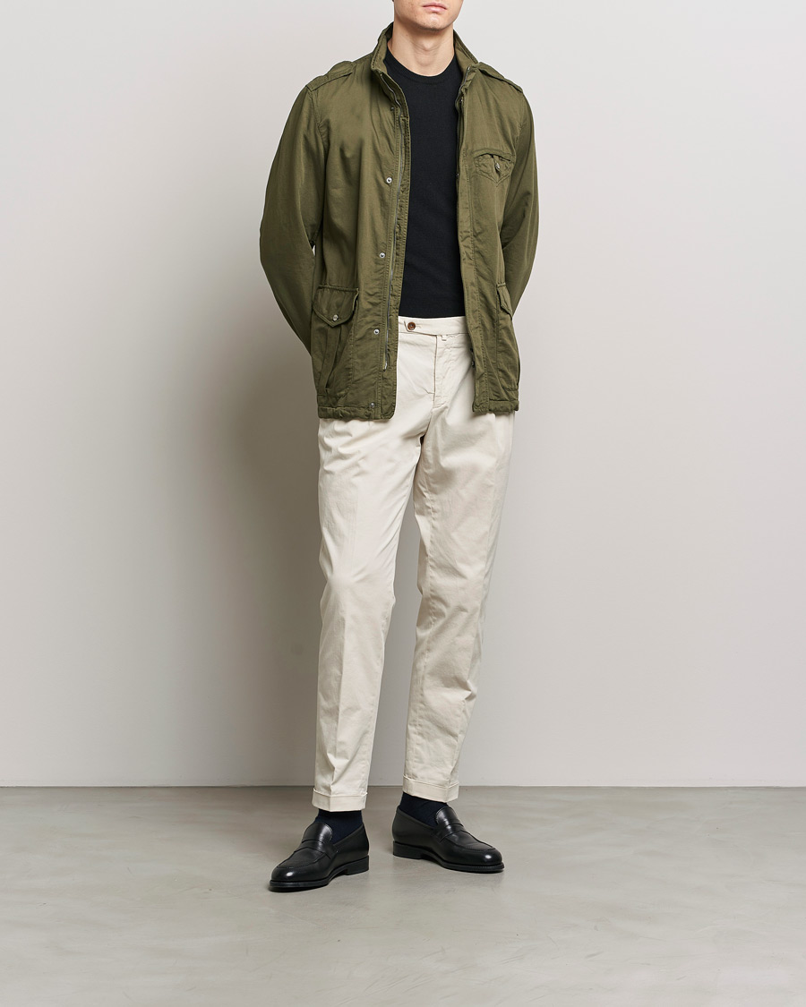 Homme | Manteaux Et Vestes | Herno | Washed Cotton/Linen Field Jacket Military
