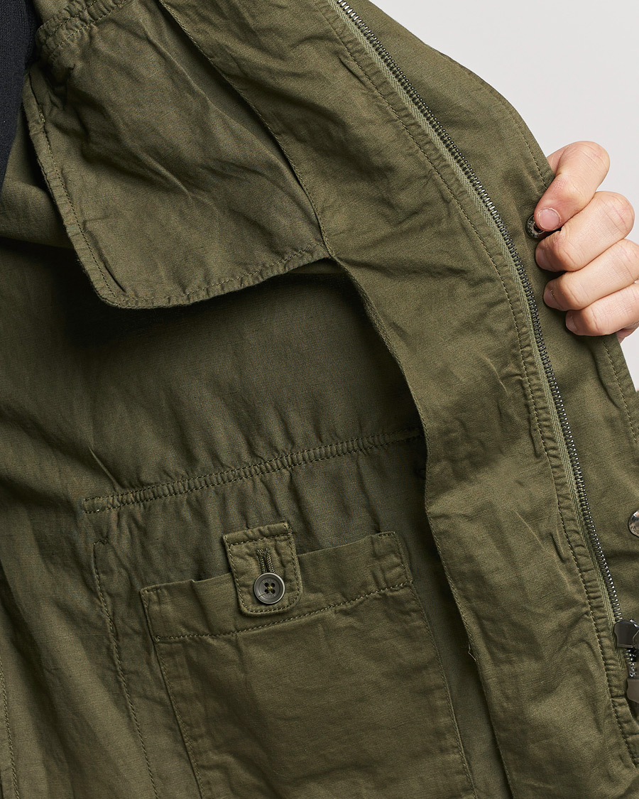 Homme | Manteaux Et Vestes | Herno | Washed Cotton/Linen Field Jacket Military