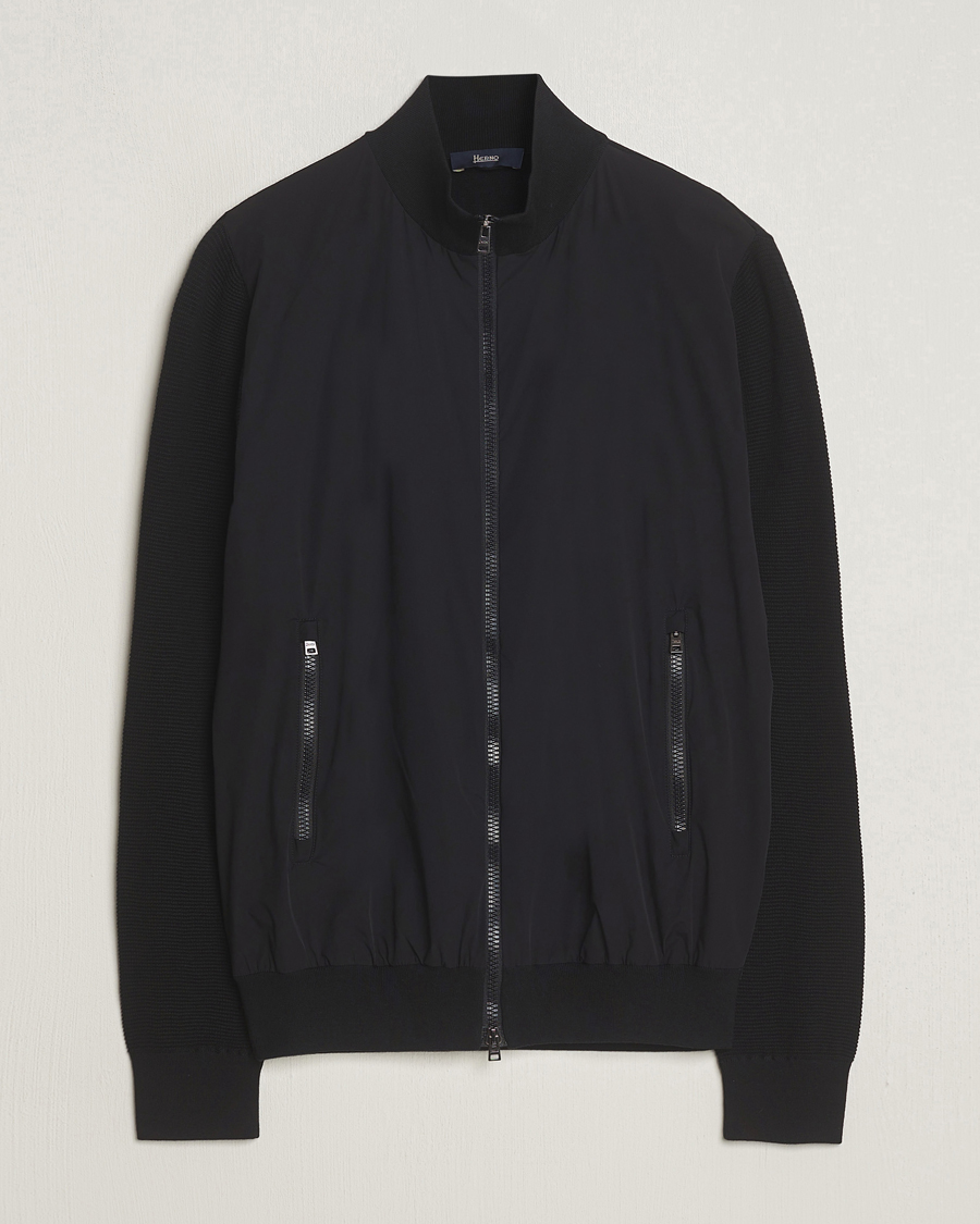 Homme | Manteaux Et Vestes | Herno | Hybrid Knit Jacket Black