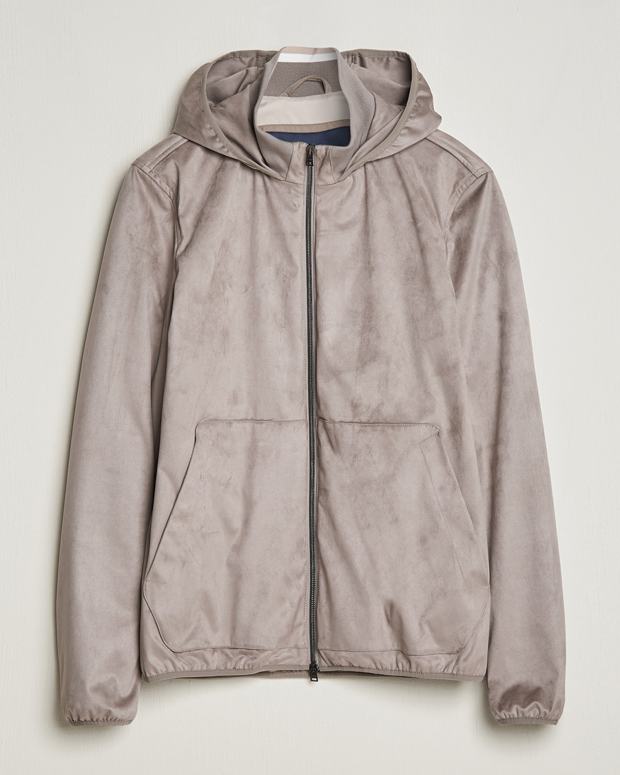 Homme | Manteaux Et Vestes | Herno | Faux Suede Bomber Jacket Grey