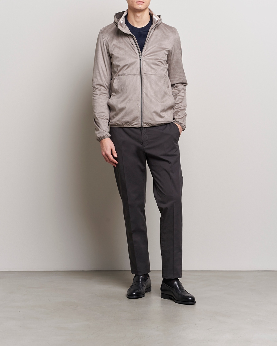 Homme | Manteaux Et Vestes | Herno | Faux Suede Bomber Jacket Grey