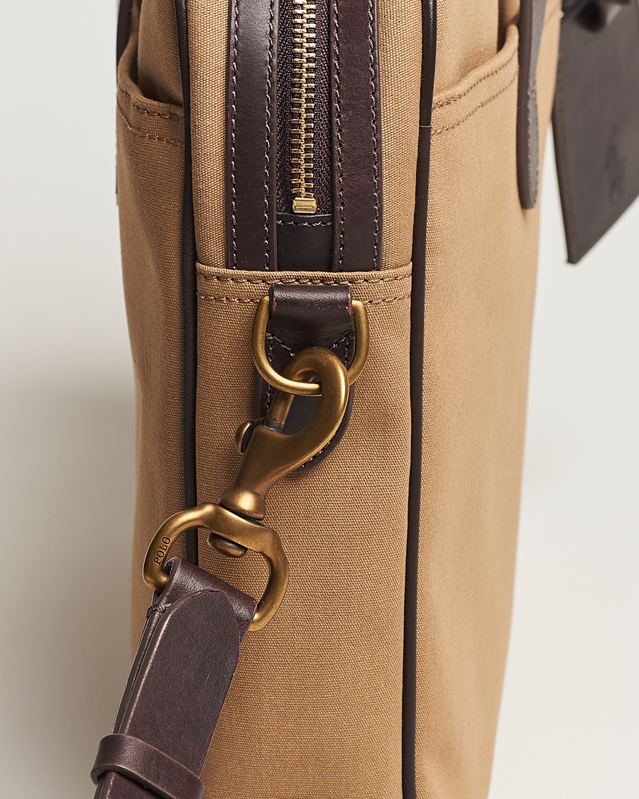 Heren | Polo Ralph Lauren Canvas/Leather Computer Bag Tan | Polo Ralph Lauren | Canvas/Leather Computer Bag Tan