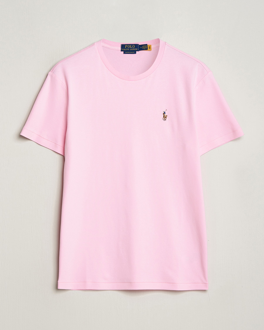 Homme | T-shirts | Polo Ralph Lauren | Luxury Pima Cotton Crew Neck T-Shirt Caramel Pink