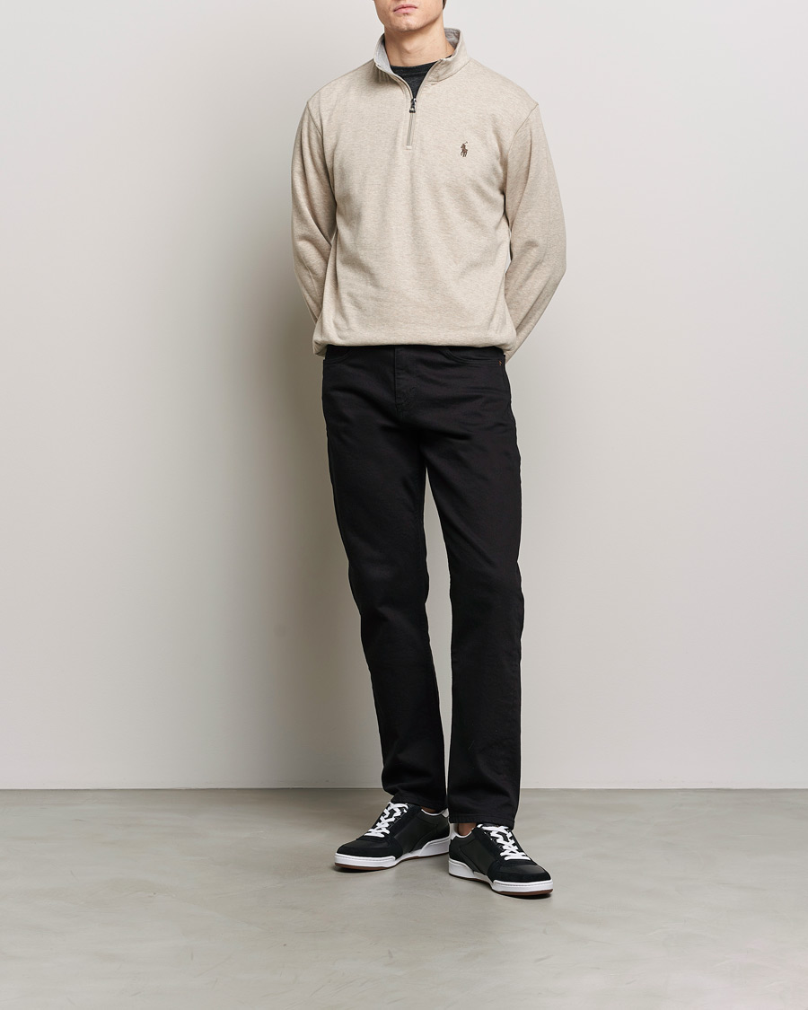 Homme | Pulls Et Tricots | Polo Ralph Lauren | Double Knit Half-Zip Sweater Tuscan Beige Heather