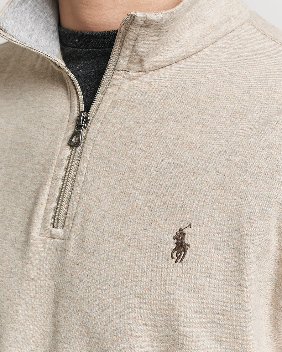 Homme | Pulls Et Tricots | Polo Ralph Lauren | Double Knit Half-Zip Sweater Tuscan Beige Heather