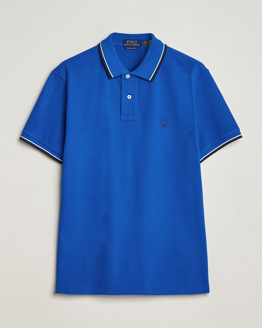 Homme | Polos | Polo Ralph Lauren | Custom Slim Fit Tipped Polo Heritage Blue