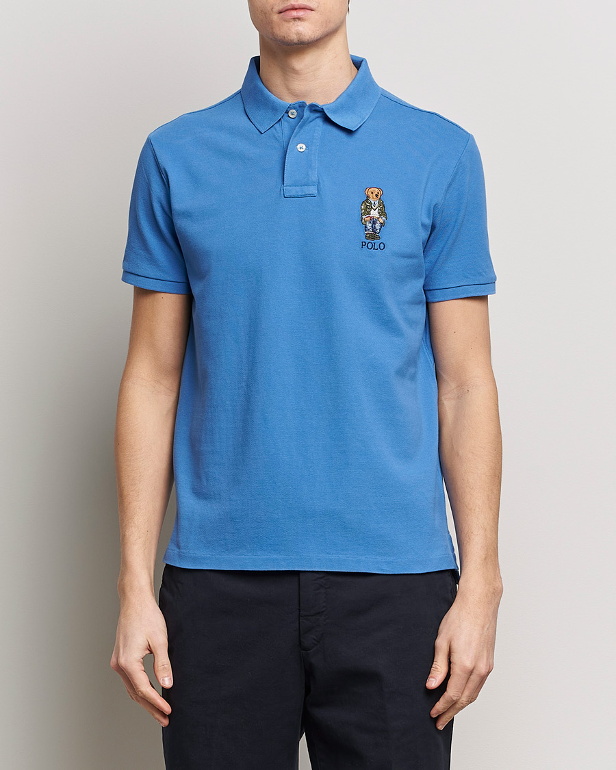 Homme | Polos | Polo Ralph Lauren | Custom Slim Fit Heritage Bear Polo New England Blue