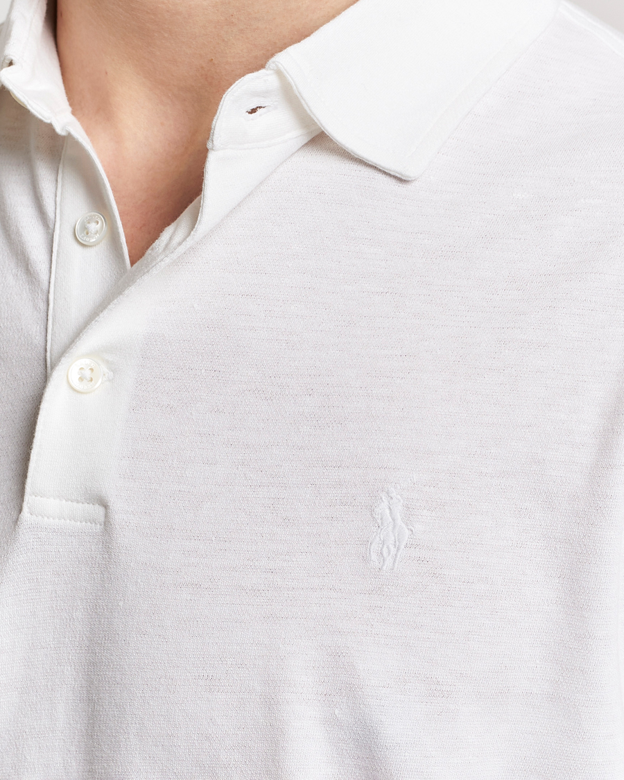 Homme | Polos | Polo Ralph Lauren | Cotton/Linen Polo Shirt White