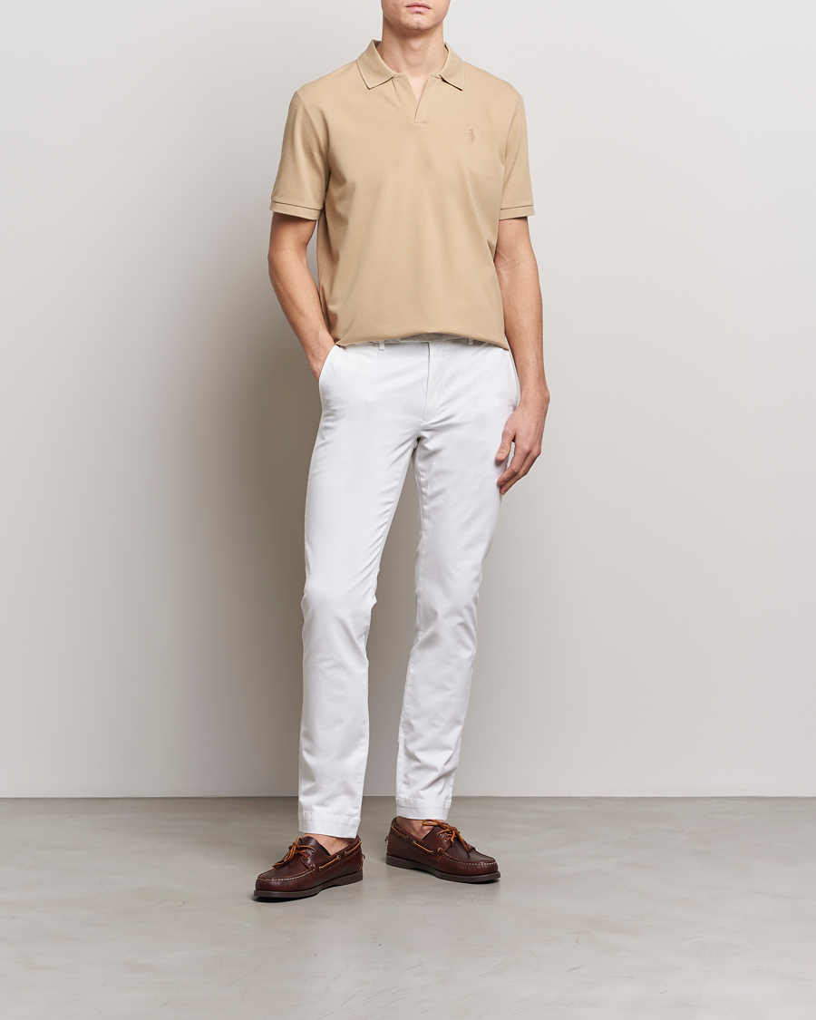Homme | Polos | Polo Ralph Lauren | Classic Fit Open Collar Stretch Polo Beige