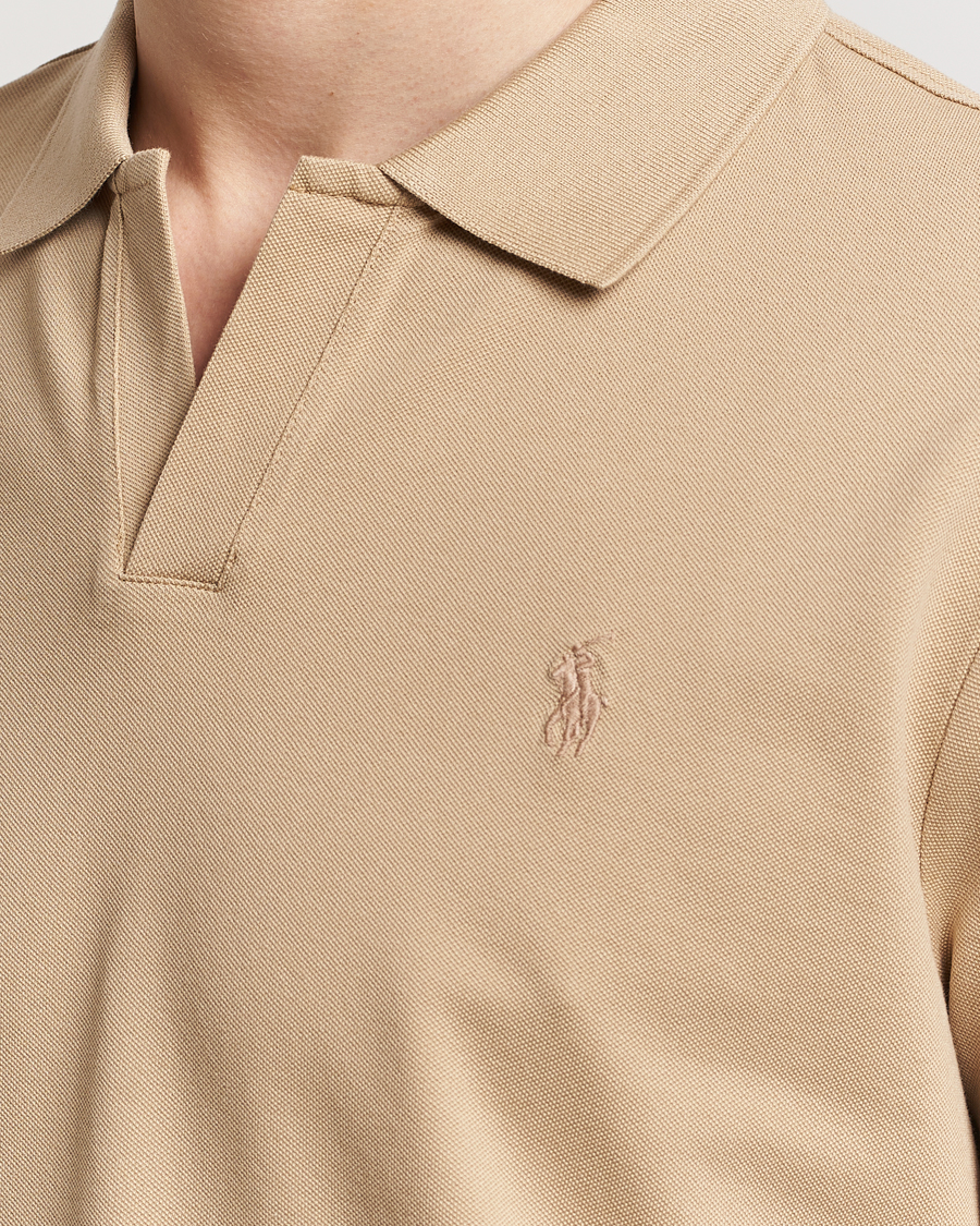 Homme | Polos | Polo Ralph Lauren | Classic Fit Open Collar Stretch Polo Beige