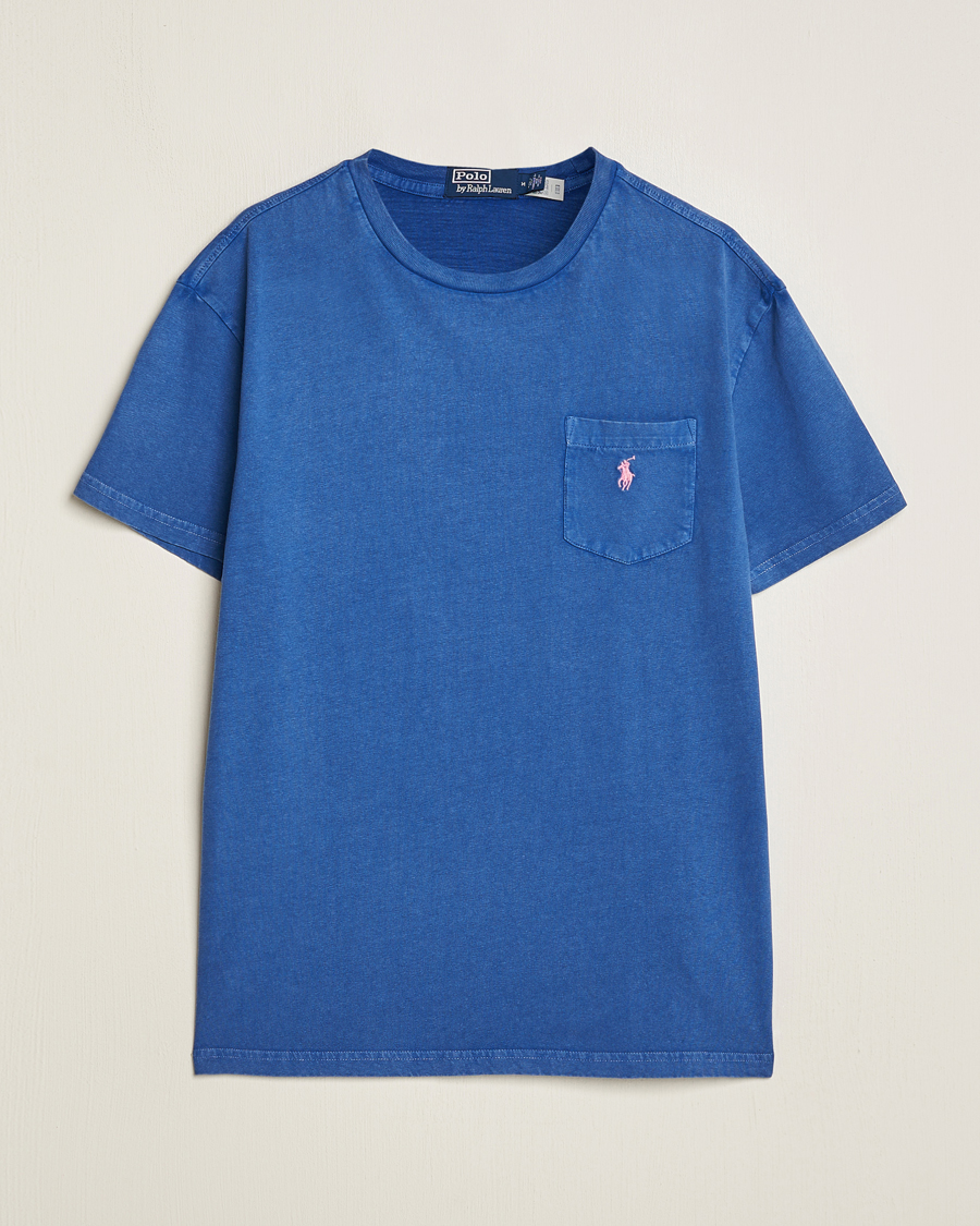 Homme | T-shirts | Polo Ralph Lauren | Cotton Linen Crew Neck T-Shirt Beach Royal