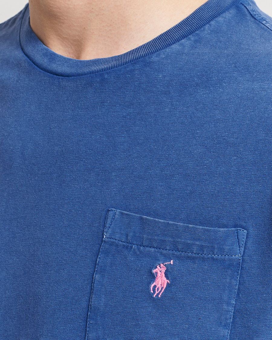 Homme | T-shirts | Polo Ralph Lauren | Cotton Linen Crew Neck T-Shirt Beach Royal