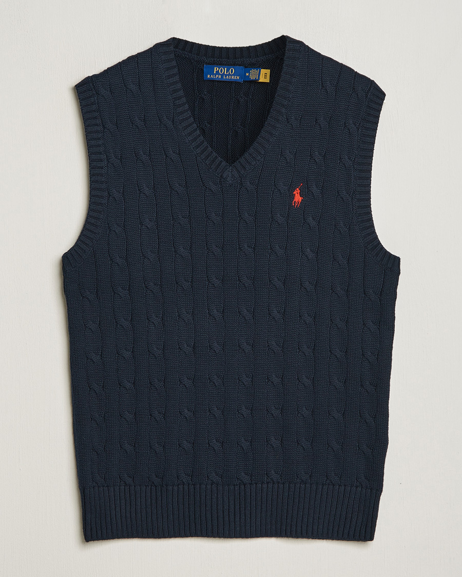 Homme | Pulls Et Tricots | Polo Ralph Lauren | Cotton Cable Vest Hunter Navy