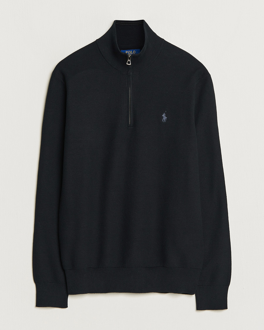 Heren | Truien | Polo Ralph Lauren | Textured Half Zip Polo Black