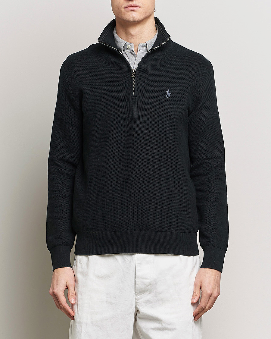 Heren | Truien | Polo Ralph Lauren | Textured Half Zip Polo Black