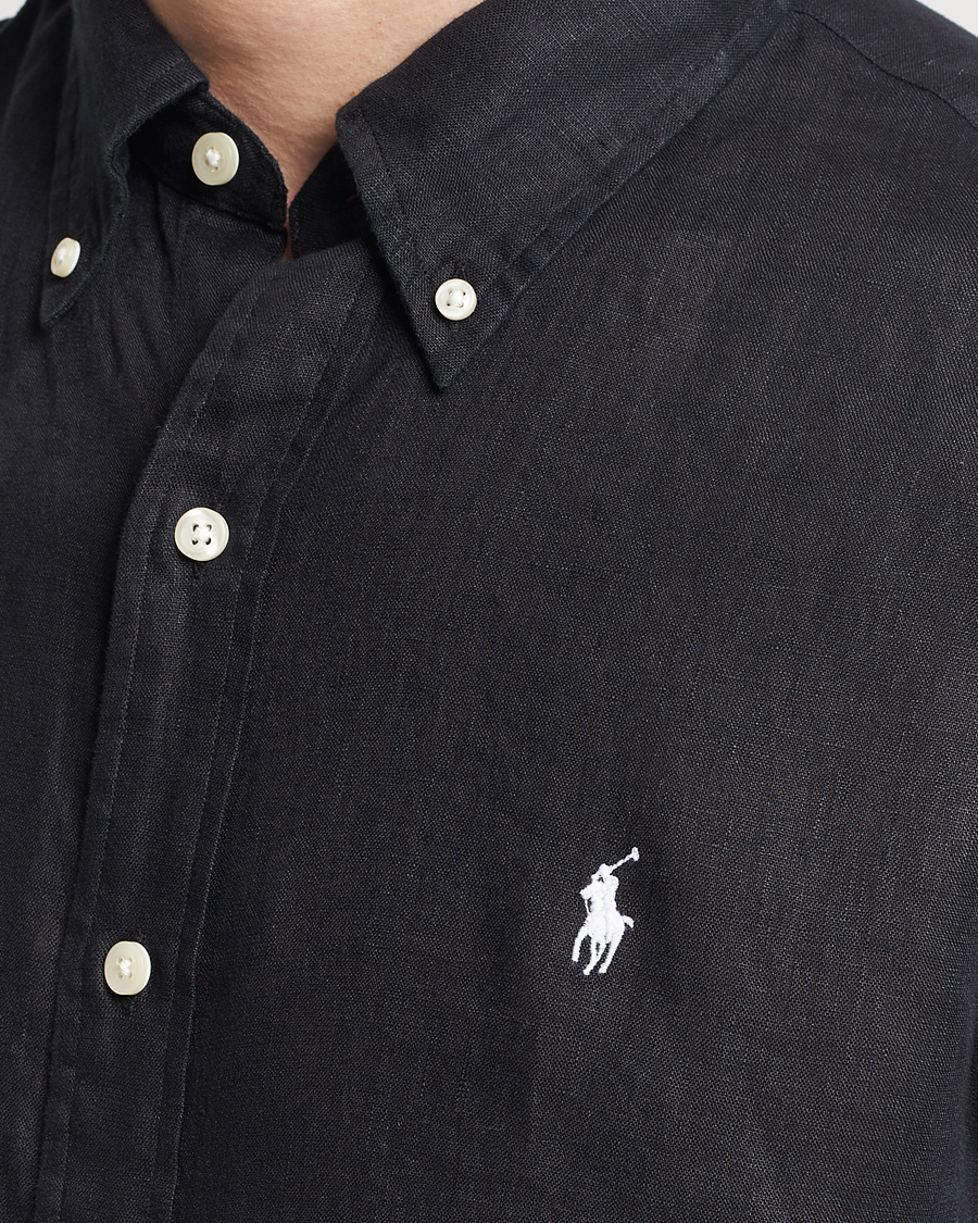 Homme | Chemises | Polo Ralph Lauren | Custom Fit Linen Button Down Polo Black