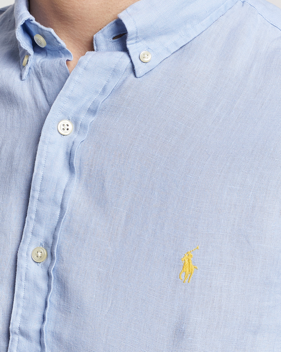 Heren | Overhemden | Polo Ralph Lauren | Slim Fit Linen Button Down Shirt Blue Hyacinth