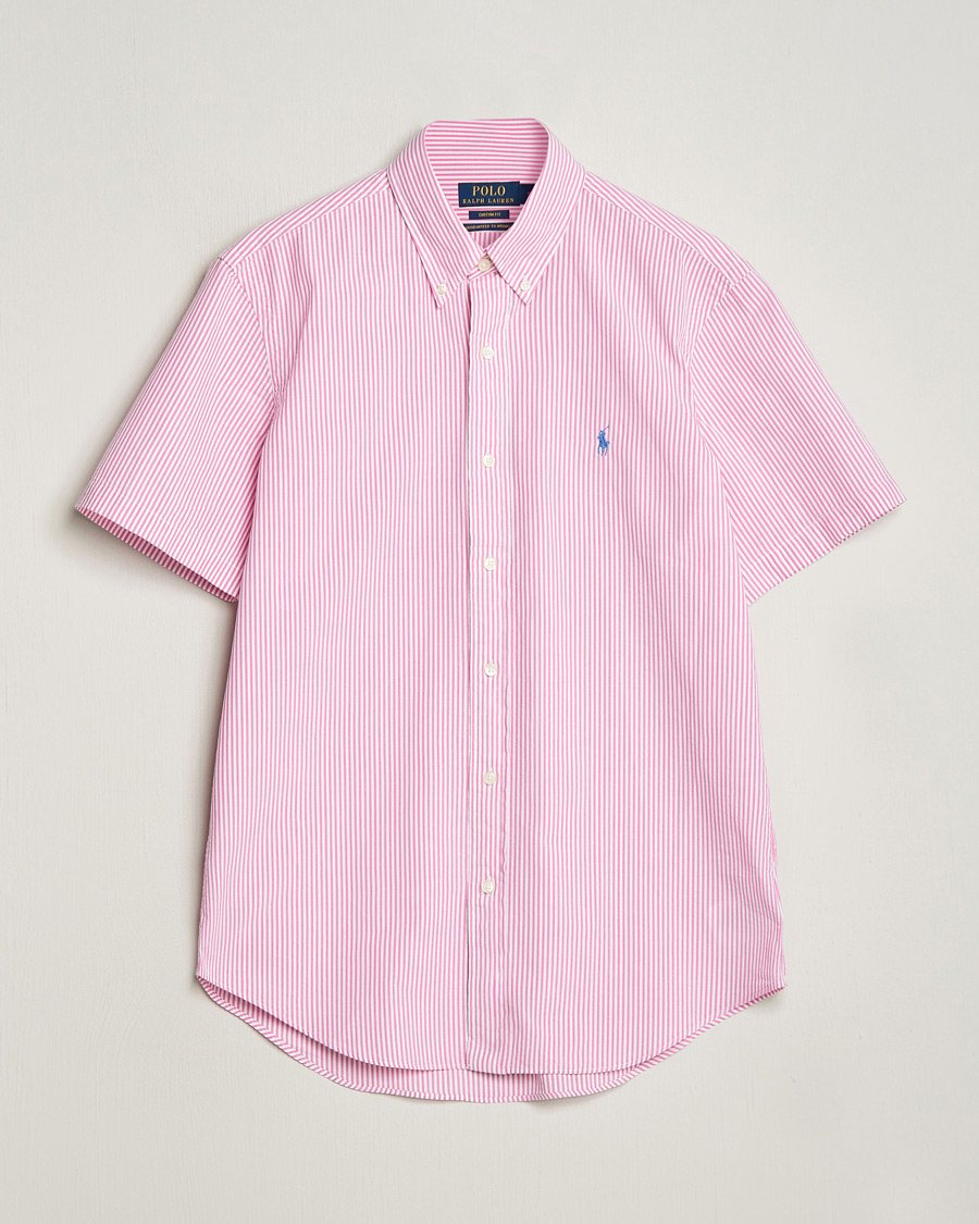 Heren | Overhemden | Polo Ralph Lauren | Seersucker Short Sleeve Striped Shirt Rose/White
