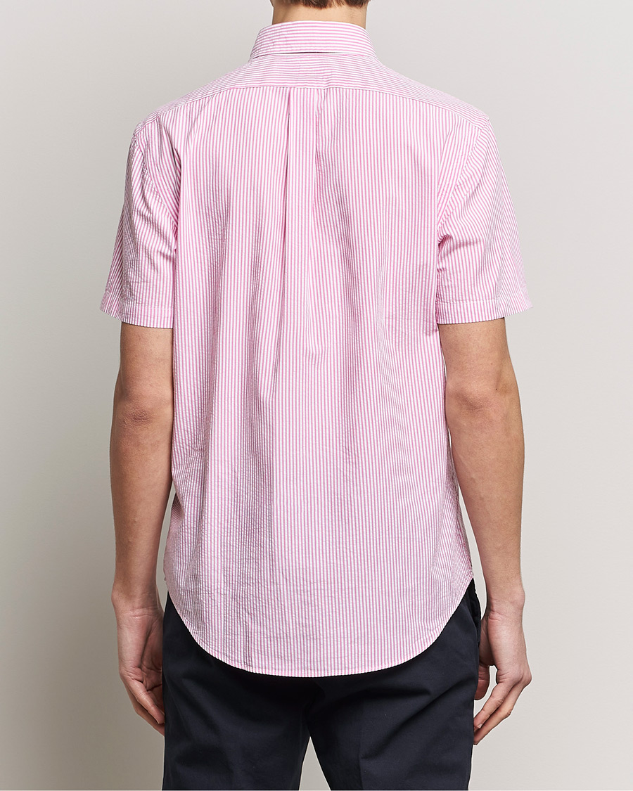Heren | Overhemden | Polo Ralph Lauren | Seersucker Short Sleeve Striped Shirt Rose/White
