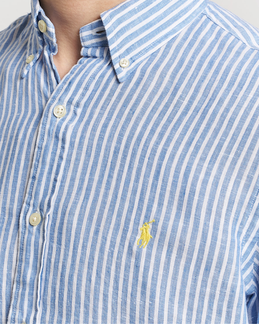 Heren | Overhemden | Polo Ralph Lauren | Custom Fit Striped Linen Shirt Blue/White